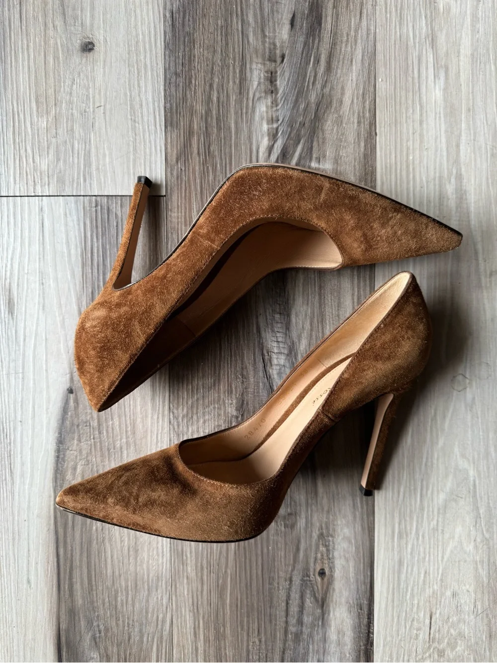 Gianvito Rossi Brown Suede Pointed-Toe Pumps